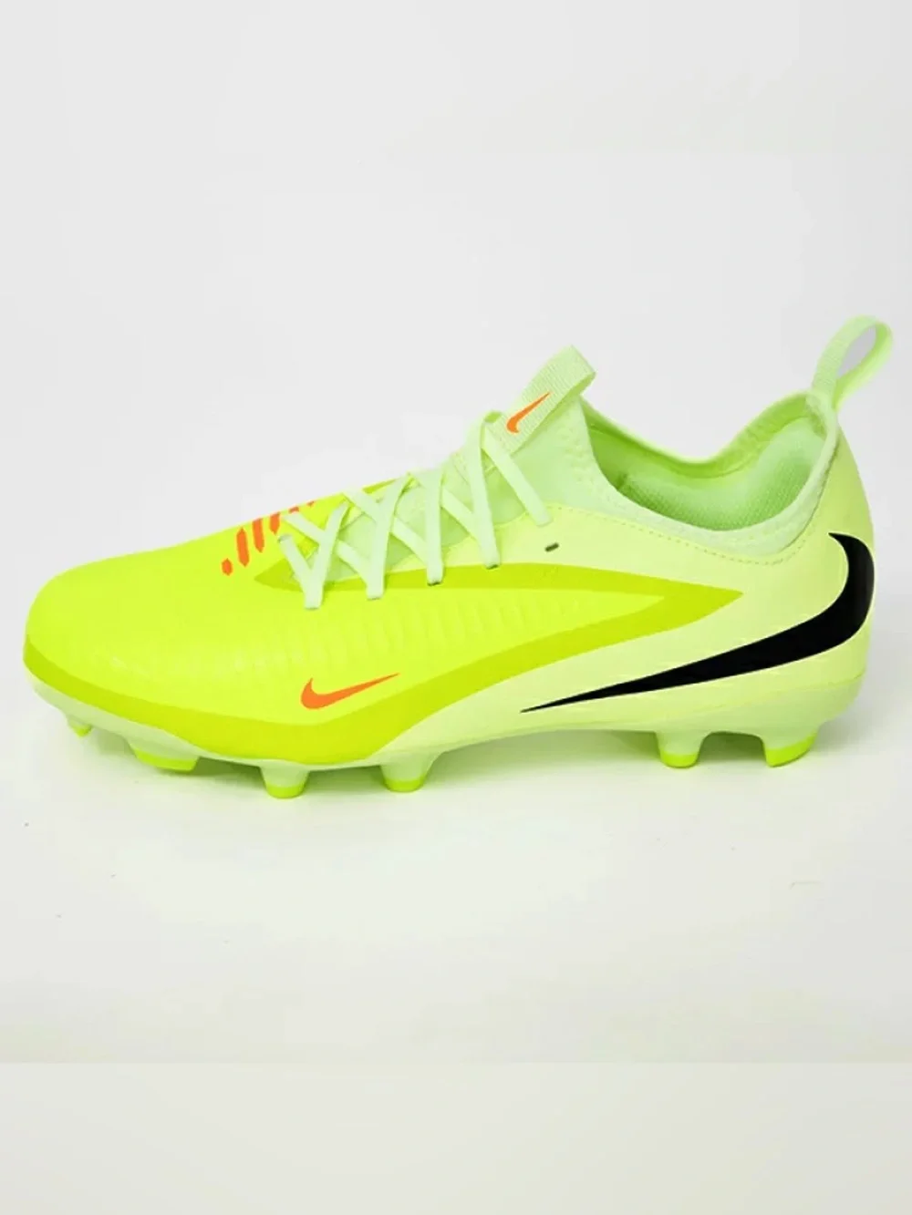 Nike Neon Yellow Soccer Cleats with Orange and Black Accents